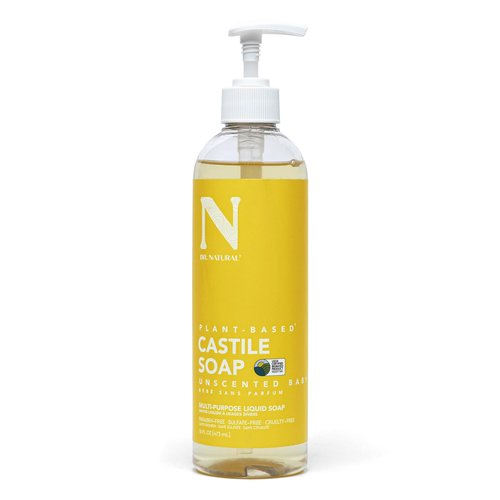 Dr. Natural Castile Liquid Soap - Multi-Use Body Wash, Shampoo and Face Wash - Body Soap for Skin, Hair, Pets and Home - Unscented Baby - 16 oz