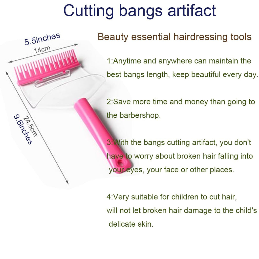 Bangs Hair Cutting Tool, DIY Home Hair Cutting Comb for Bangs, Hair Cutting Guid,Keep Hair Off Eyes,Face,Clothes and Floor,Hair Styler Cut Trim Tool for Home and Salon Use2