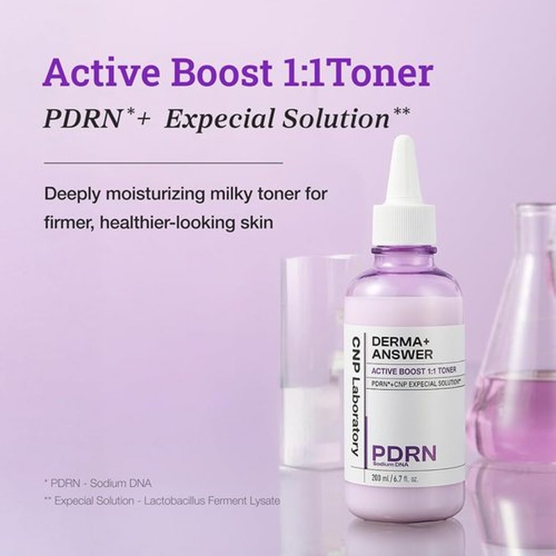 CNP PDRN Milky Toner - Active Booster with Niacinamide & Rice Water | 6.7 fl. oz. Korean Skincare