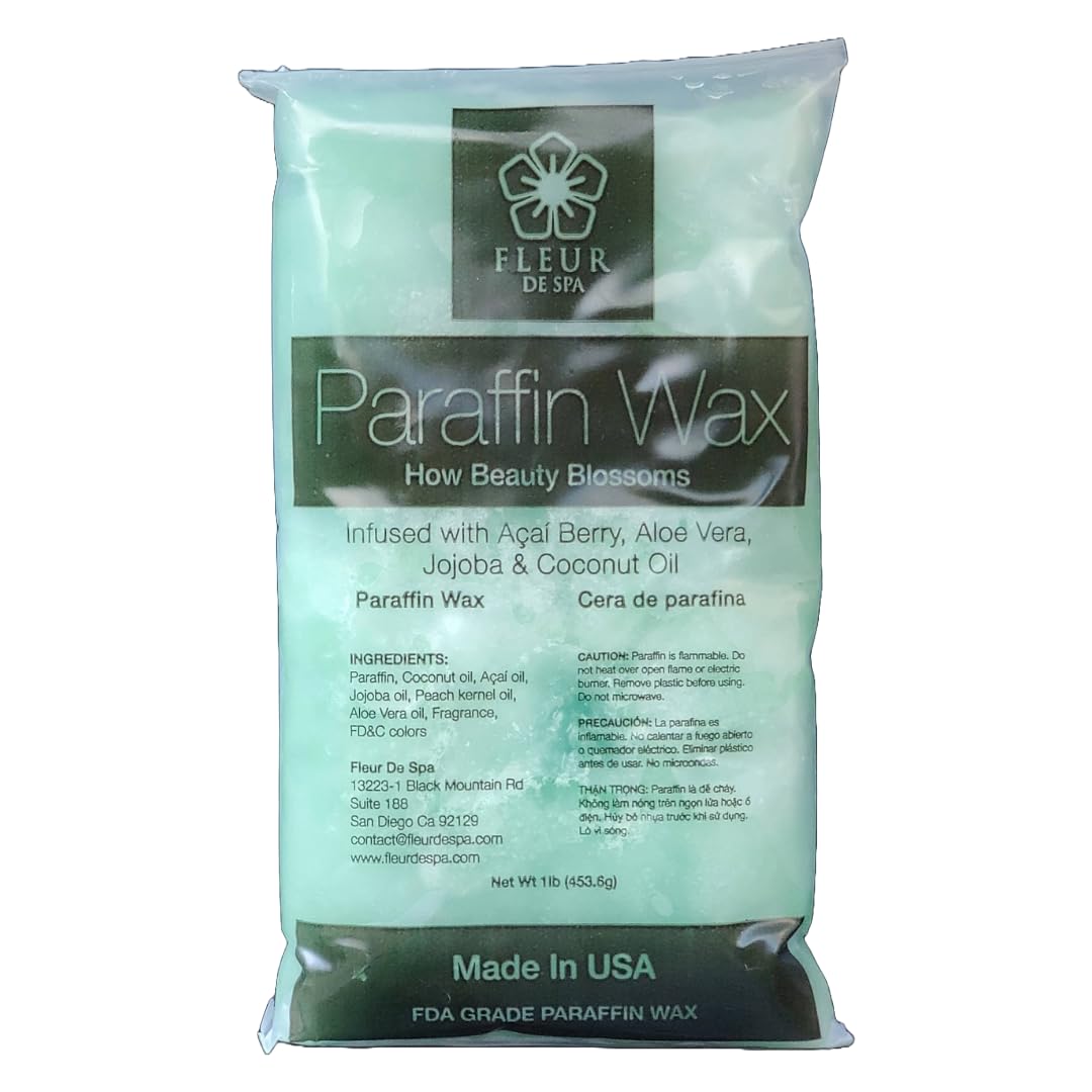 Paraffin Wax Refills 36lb Bulk by FLEUR DE SPA – Made in USA – Infused with Coconut & Jojoba Oils – Professional-Grade, Moisturizing & Soothing for Hands, Feet & Body – Spa & Salon Use