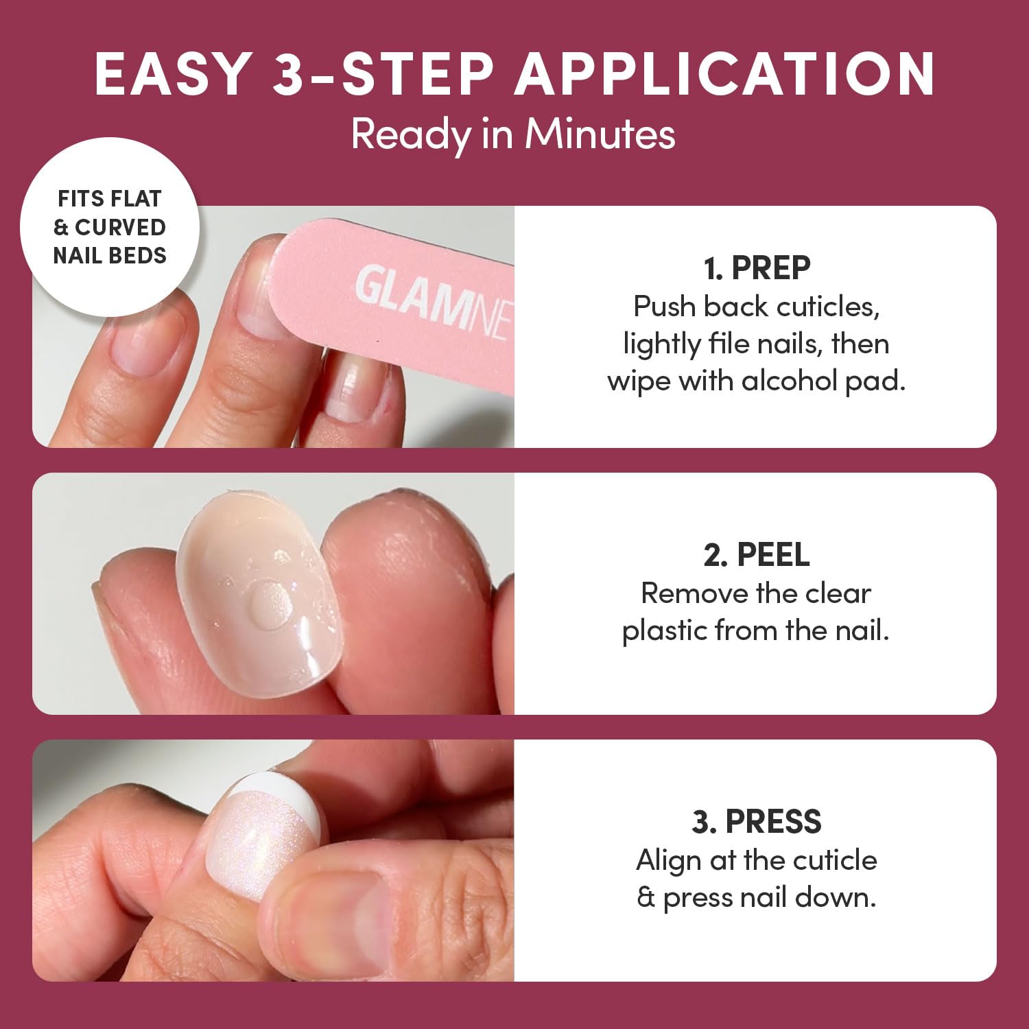 Glamnetic Glazed Nude Press On Nails - Extra Short Oval Fake Nails | 30pc