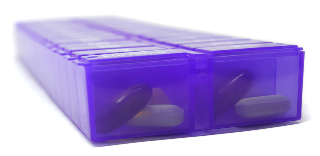 Once-a Day Monthly Pill Organizer Removable Lid for Easy Loading - Large Compartment Pill Box Medications for Entire Month Plus a Compartment for Extra Pills BPA Free