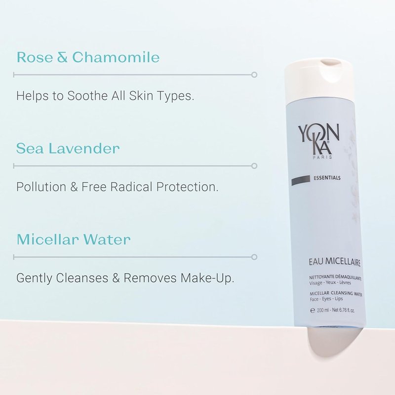 Yon-Ka Micellar Water - Gentle Cleansing Makeup Remover for Hydrated Skin | Paraben-Free 200ml