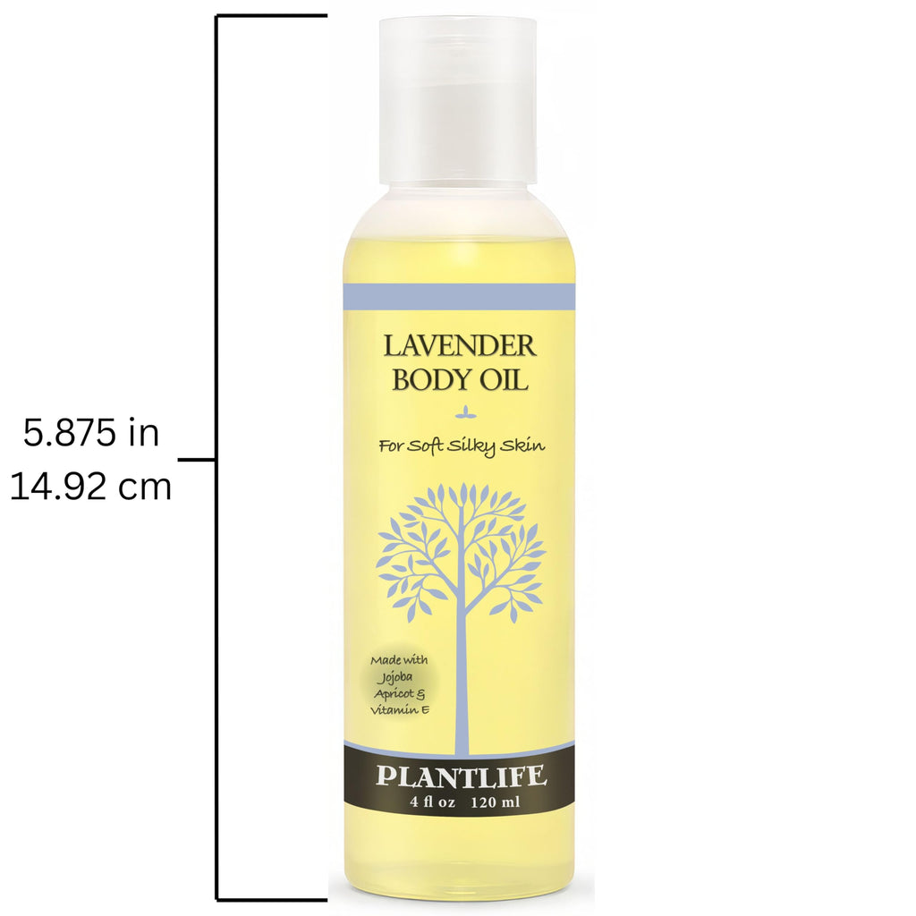 Plantlife Lavender Body Oil - Moisturizing Natural Body Oil for All Skin Types - Nourishing Dry Skin and Making It Feel Soft and Silky for Women & Men - Bath, Body & Massage Oil - 4oz