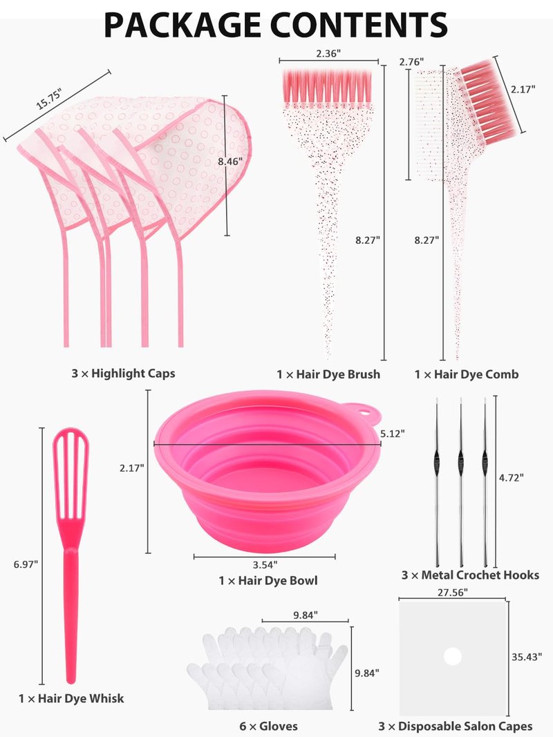 YOOVR 19PCS Hair Bleach Highlighting Kit - Complete Home Salon Set with Brush, Bowl, Gloves & Cap
