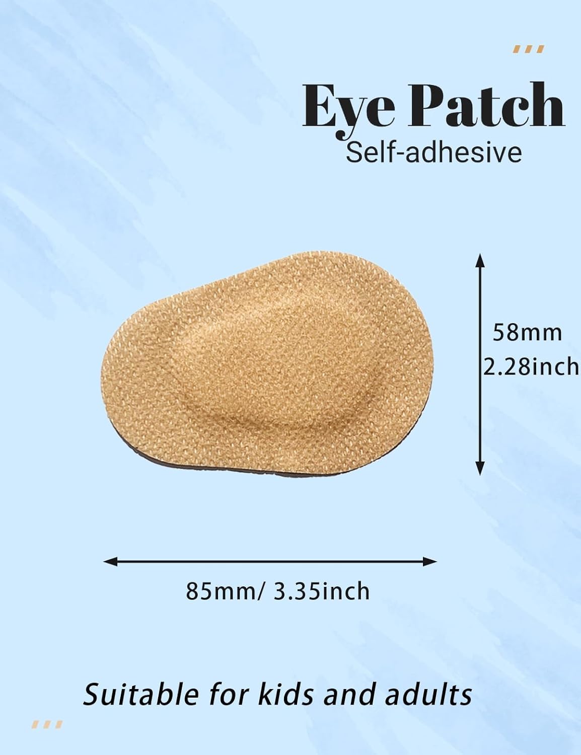 THSIREE 100 Pcs Adhesive Eye Patches for Kids, Medical Eye Patch Disposable Breathable Eyepatch for Amblyopia Lazy Eye Latex Free Adhesive Bandages for Children, 2.95 × 1.97 inches, Nude Color