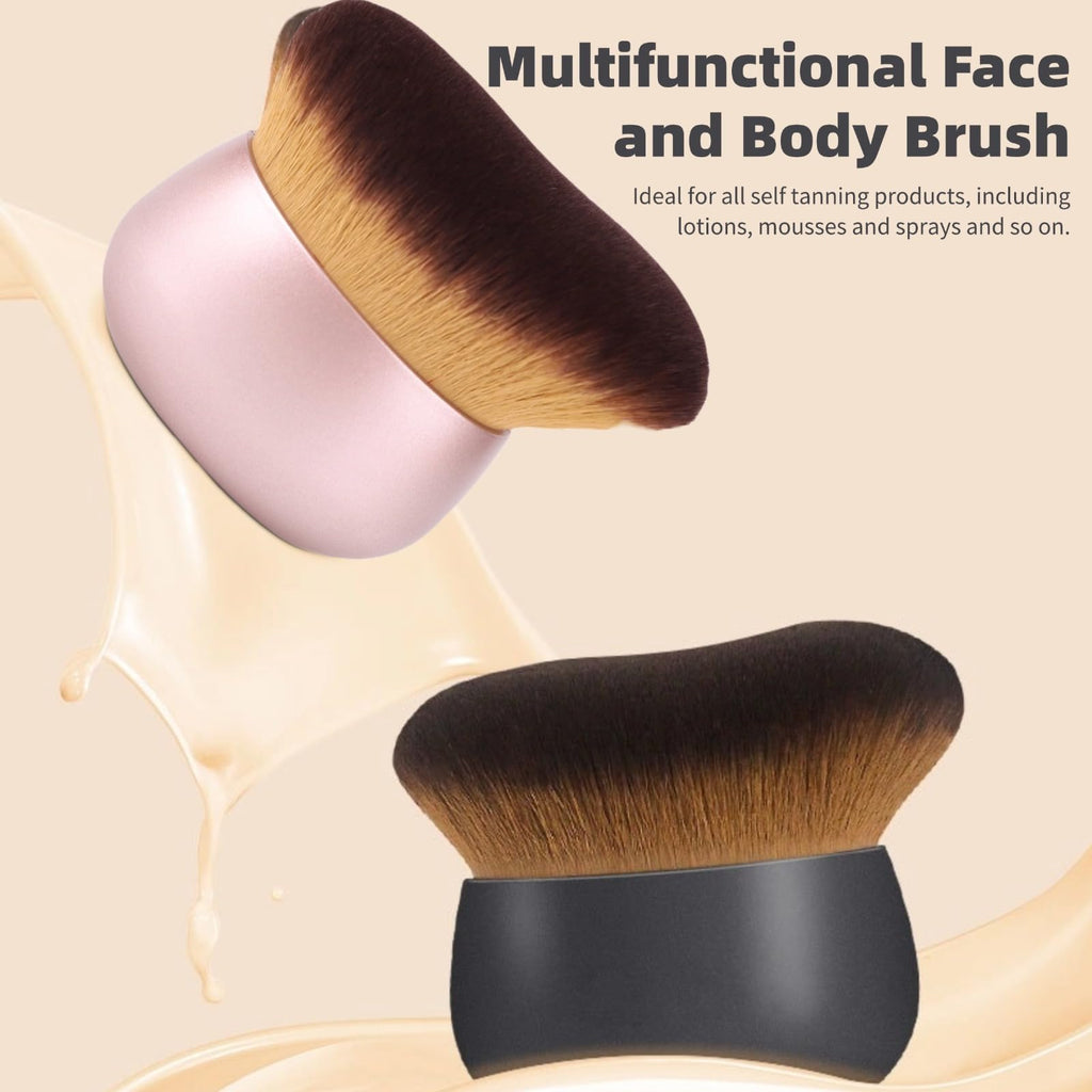 Self Tanner Brush, Large Tanning Brush for Face and Body, Tanning Mitt Bronzer Brush for Self Tan, Kabuki Leg Makeup Brush Multifunctional Self Tanning Applicator (Gold)