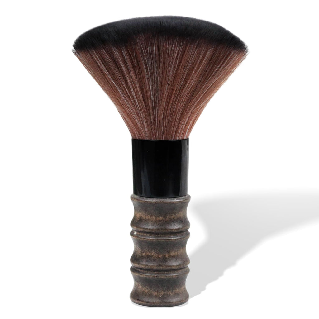Neck Duster Brush with Soft Fiber Bristles and Wooden Handle for Barber Hair Cutting and Facial Cleaning
