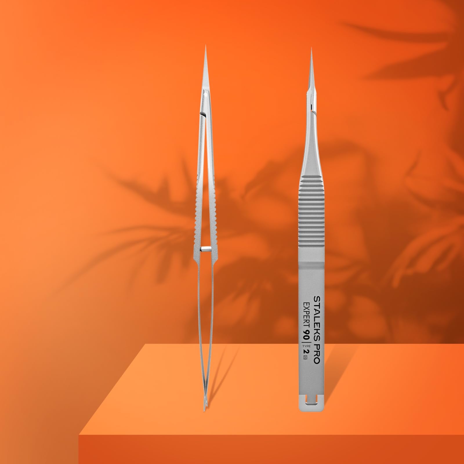 Staleks Pro EXPERT 90 Eyebrow Micro Scissors Type 2 – Straight Blades with Safe Tips – Stainless Steel – Professional Eyebrow Shaping Tool