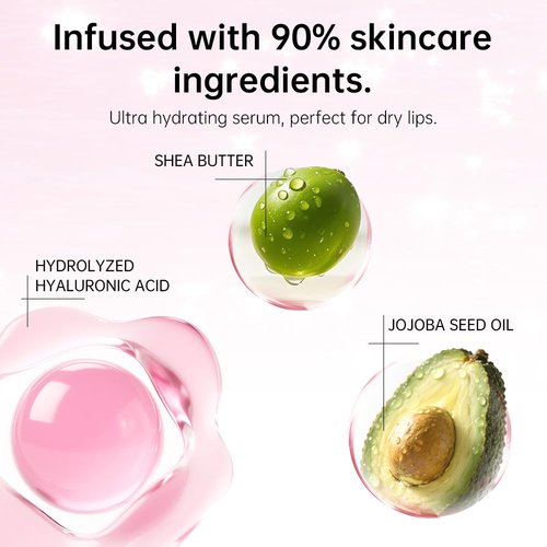 Catkin Lip Plumper Gloss - Tinted Lip Serum with Hyaluronic Acid & Jojoba Oil | Non-Sticky Hydrating Formula, 0.12 Fl Oz (2pcs)