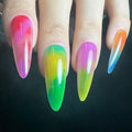 Redykat Soft Gel 24PCS Extra Long Stiletto Glossy Press On Nails, Colorful Acrylic False Nails, Rainbow Fake Nails for Extra Wide Nail beds, Salon Quality Nail Art (Colorful Palette)