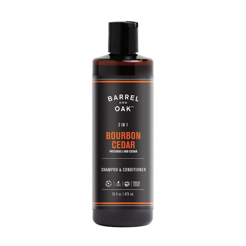 Barrel & Oak 2-in-1 Men's Shampoo & Conditioner - Cleanses Hair & Scalp, Bourbon Cedar, 16 oz