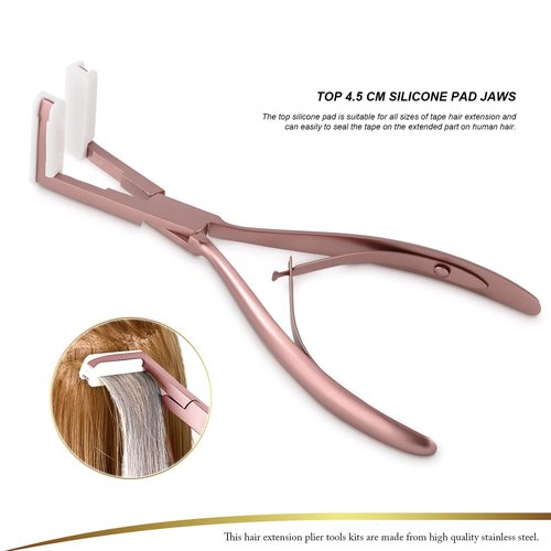 EHDIS Tape in Hair Extensions Pliers Stainless Steel Flat Surface Extensions Tape Sealing Clamp Pliers Tool