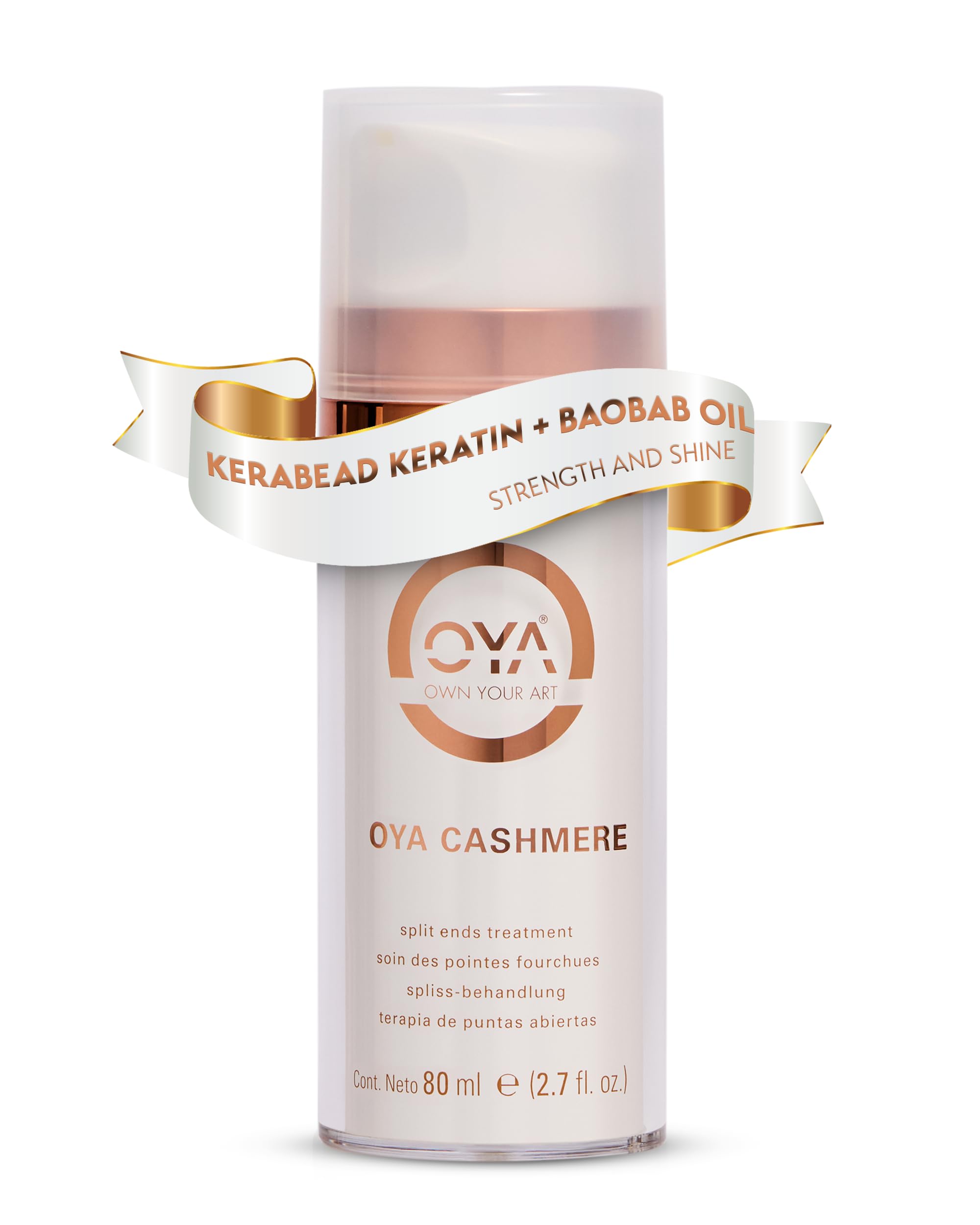 OYA Cashmere Split End Repair Cream – Highly Concentrated Treatment for Dry, Damaged & Color-Treated Hair – Repairs Bonds, Controls Frizz & Strengthens Curly, Fine & Normal Hair – 80 ml / 2.7 fl. oz