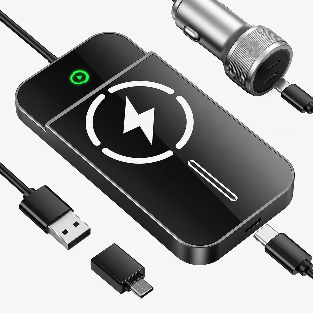 Wireless CarPlay Adapter with Magnetic 15W Fast Charging for iPhone 17/16/15/14/13/12 Series – Wired to Wireless CarPlay Converter, Seamless Auto-Reconnect Plug & Play