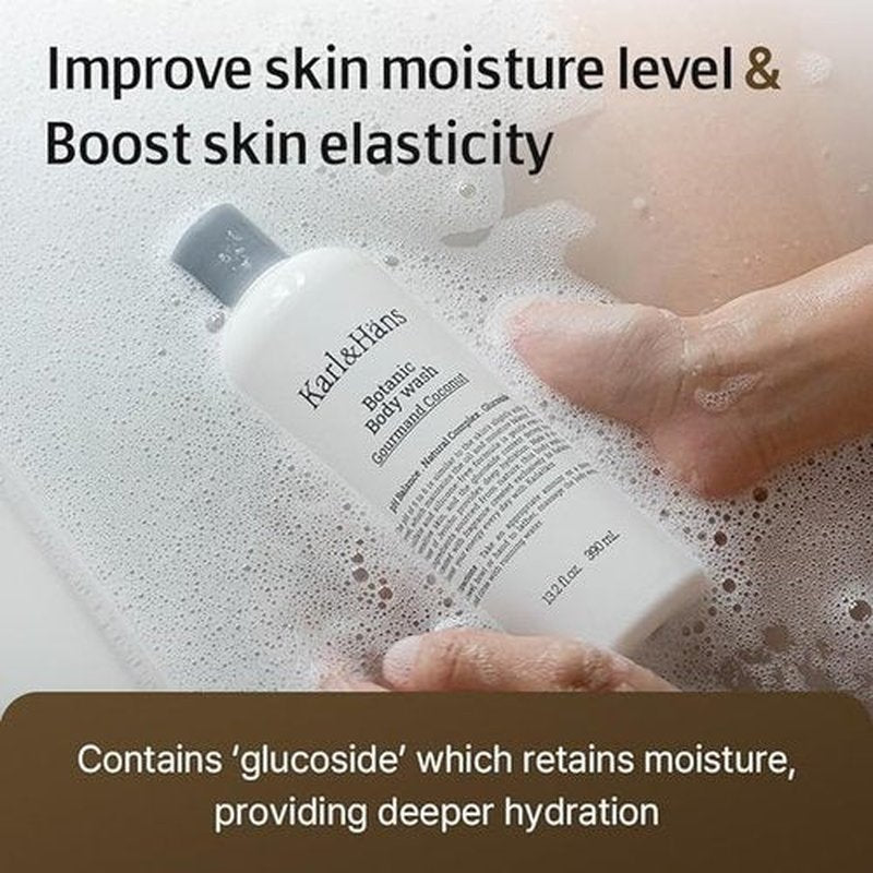 Karl&Hans Botanic Double Mint Vegan Body Wash - Organic, Moisturizing, Natural Shower Gel with Peppermint for Men and Women - Sulfate and Silicone-Free, 13.2 fl oz