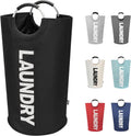 DOKEHOM 90L Collapsible Laundry Basket - Freestanding Tall Hamper for Easy Washing (Black)