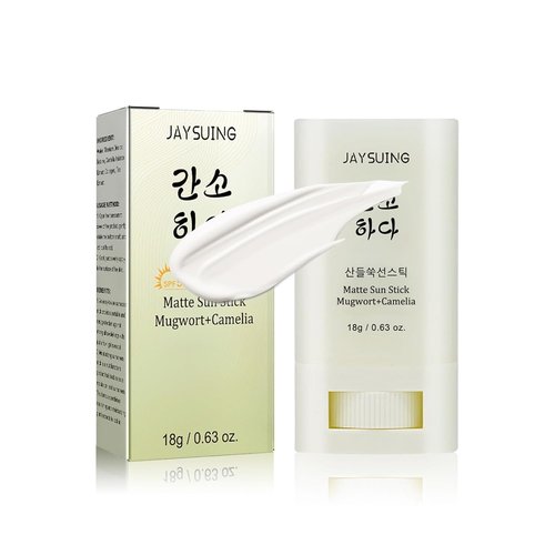 Skiennix Matte Sun Stick - Mugwort & Camellia Korean Sunscreen with SPF 50+ | Non-Greasy, No White Cast (18g)