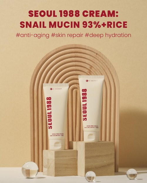 K-SECRET SEOUL 1988 Snail Mucin 93% Cream – Concentrated Yet Lightweight Formula Infused with 93% Snail Mucin | Non-Sticky & Fast-Absorption Facial Cream | Korean Skincare, 100ml / 3.38 fl oz