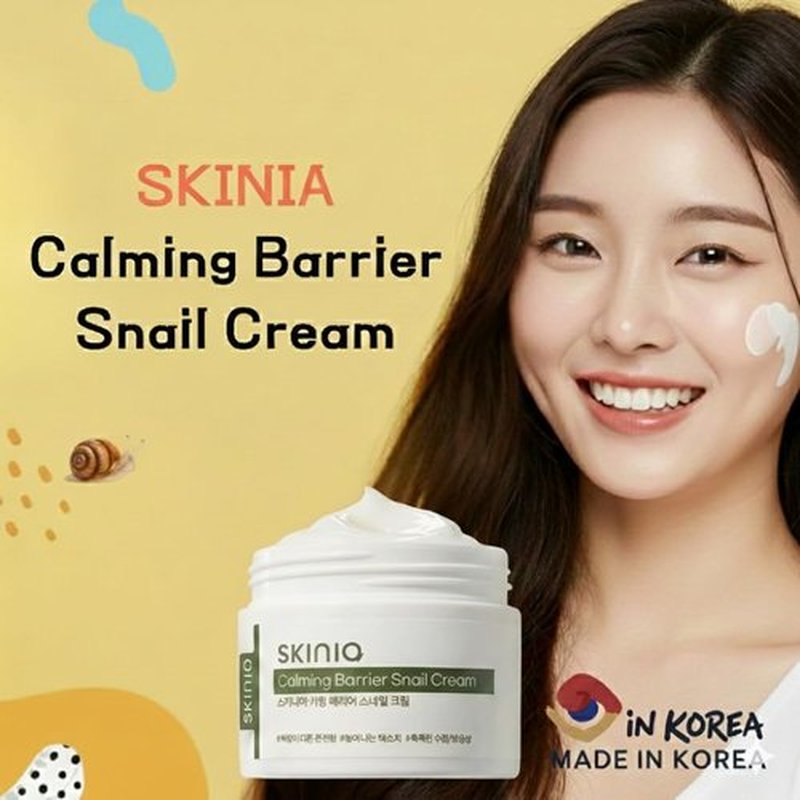 Skinia Calming Barrier Snail Cream 92%.This moisturizing formula helps nourish and rejuvenate your skin while supporting natural barrier function. Contains 92% of snail mucus filtrate.