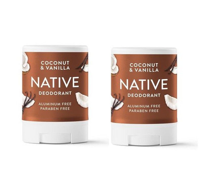 Native Deodorant - Aluminum Free Coconut & Vanilla Scent - Travel Size 0.5oz (Pack of 4)