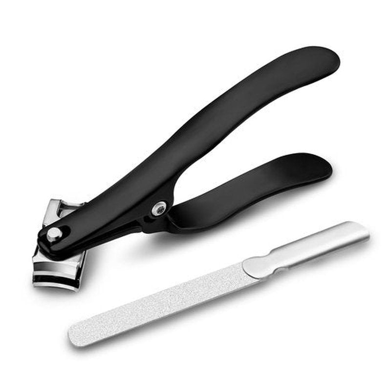 ILLFER Nail Clippers for Seniors Fingernail and Toenails, 360° Rotating Head Ergonomic Long Handle Premium Steel Nail Trimmer for Men Women