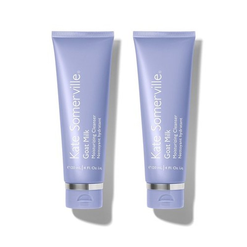 Kate Somerville Goat Milk Moisturizing Cleanser, Gentle Daily Face Wash, Relieves Dry Skin & Tightness, 2-Pack of 4 Fl Oz Each