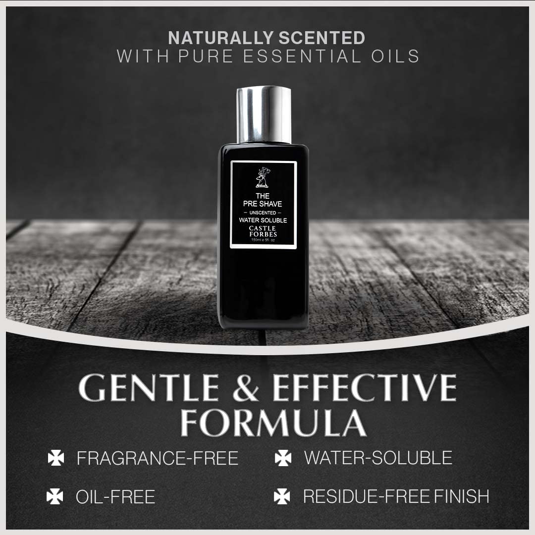 Castle Forbes Preshave Lotion, 5 fl. oz. | Unscented Pre Shave Conditioning Cream | Protects Skin From Razor Burn, Irritation | Luxury Beard Shaving Lotion For All Skin Types | Natural Beard Care