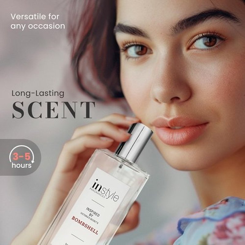 Instyle Fragrances | Women's Eau de Toilette Inspired by Victoria's Secret Bombshell - Clean, Vegan, 3.4 Fl Oz