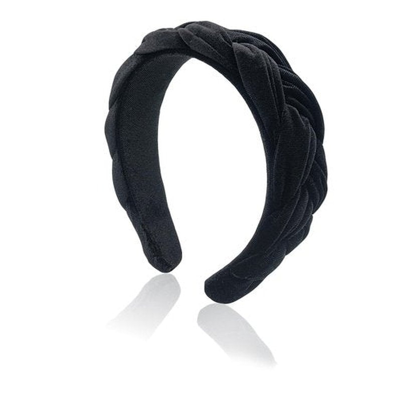 Dresyu Braided Headbands Velvet Headband for Women Soft Twisted Hair Hoop Non-Slip Wide Padded Hairband for Makeup, Washing Face, Daily Wear