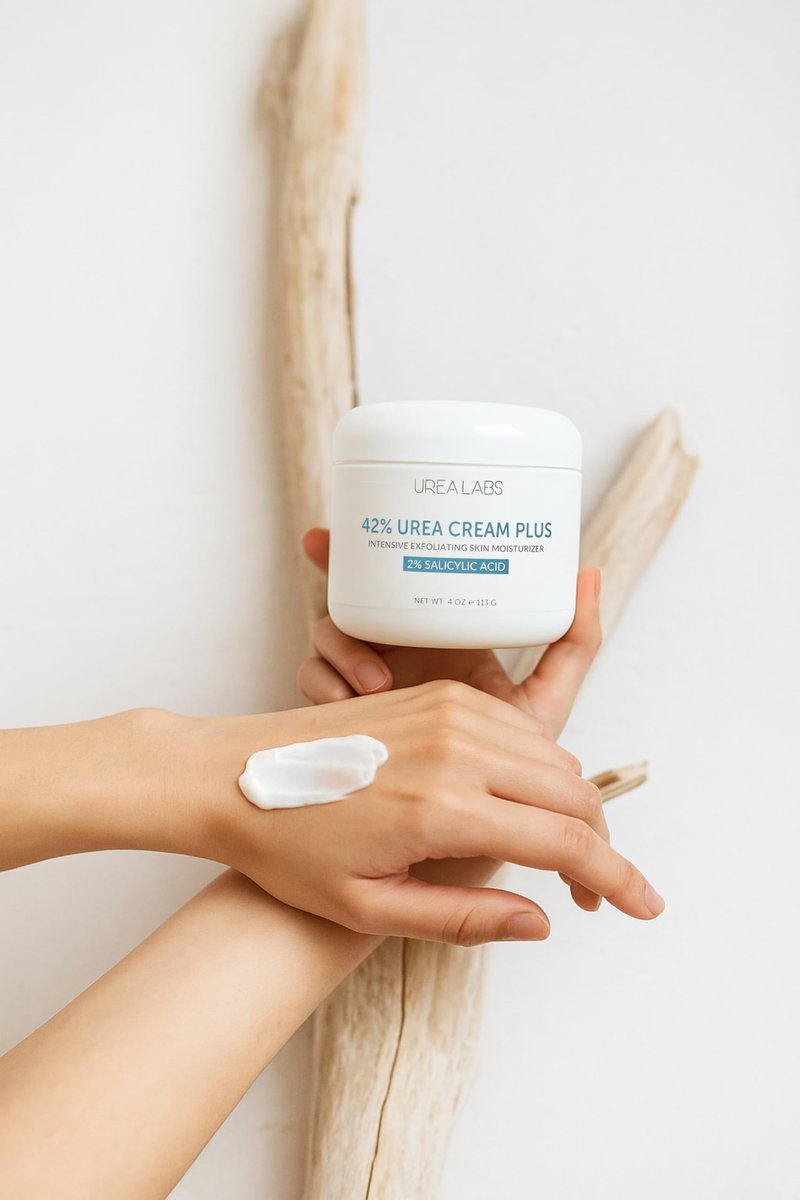 UREA LABS 42% Urea Cream with 2% Salicylic Acid for Dry Feet, Cracked Heels, Calluses and Rough Skin Powerful Exfoliating Foot Repair Moisturizer for Soft Smooth Skin Made in USA