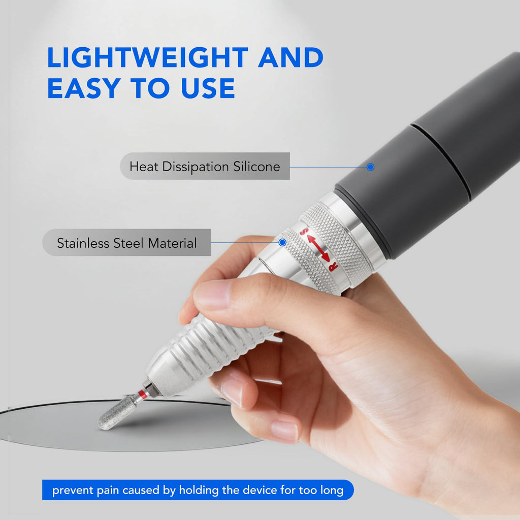 Nail Drill Handpiece for UP200, KUPA KP55, KP60, KP5000 Machine, 35000RPM Professional Electric Nail File Handle Replacement 3 Pins for Manicure Art Tool, Low Noise and Smooth (Only Handpiece)