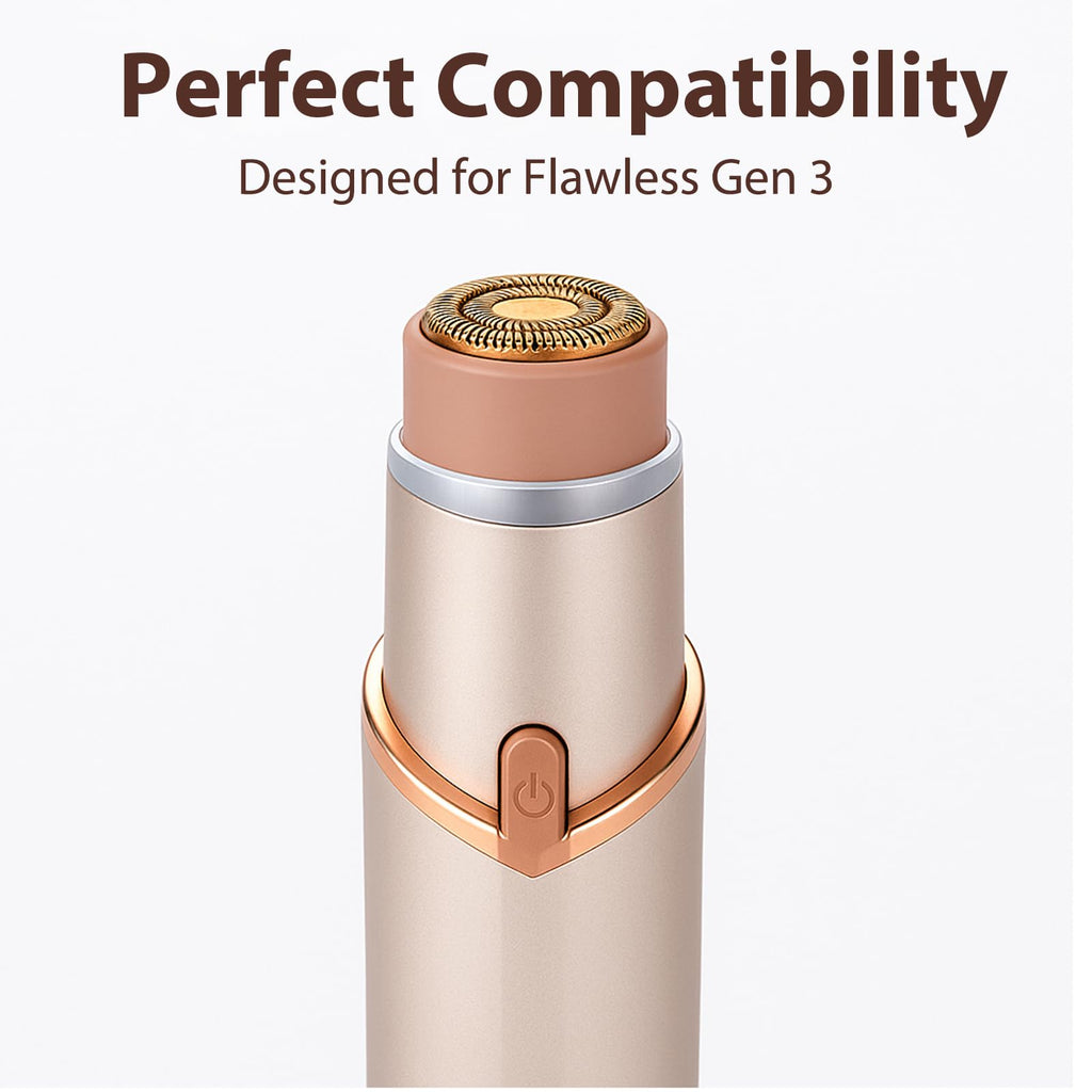 Replacement Heads Compatible with Finishing Touch Flawless Generation 3, Smooth Double Halo Facial Hair Remover Refills for Sensitive Skin, 4 Pack