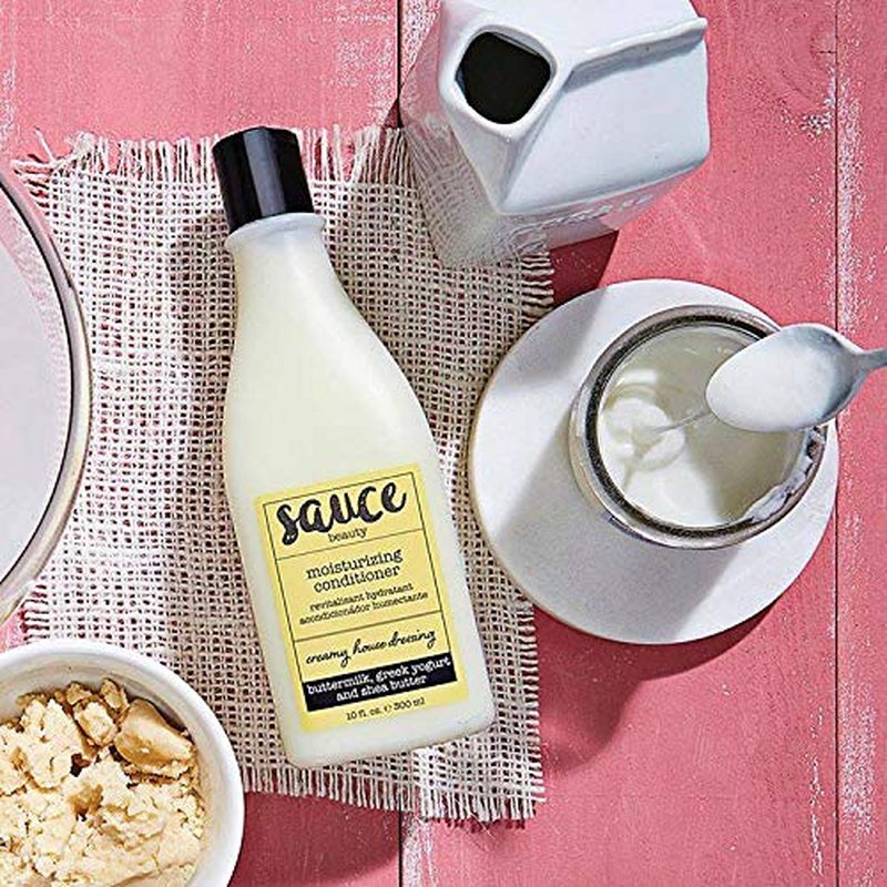 Sauce Beauty Creamy House Dressing Hair Conditioner - Frizz Control Detangler for Curly Hair (10 Fl Oz) | Moisturizing with Shea Butter & Greek Yogurt