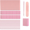 100 Set Press On Nail Tool Kit, Including 100pcs Mini Nail Buffer, 100pcs Nail File, 100pcs Nail Stick, 100pcs OPP Bag, Disposable Manicure Kit for Nail Salon Home