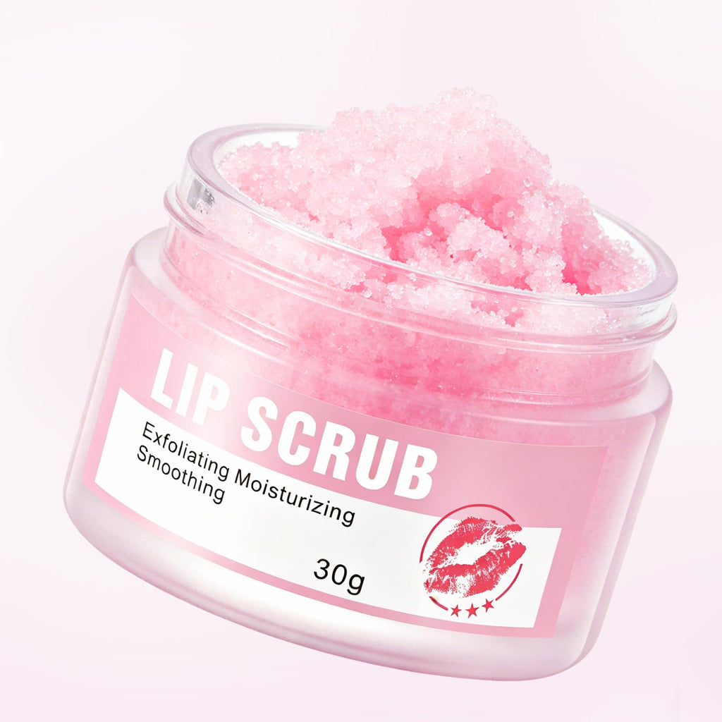 Natural Sea Salt Lip Scrub – Gently Exfoliates & Moisturizes, Removes Dry Flaky Skin for Soft, Smooth, Plump Lips, with Jojoba Oil & Shea Butter