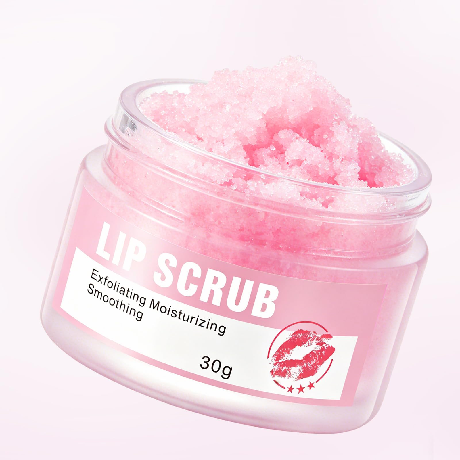 Natural Sea Salt Lip Scrub – Gently Exfoliates & Moisturizes, Removes Dry Flaky Skin for Soft, Smooth, Plump Lips, with Jojoba Oil & Shea Butter