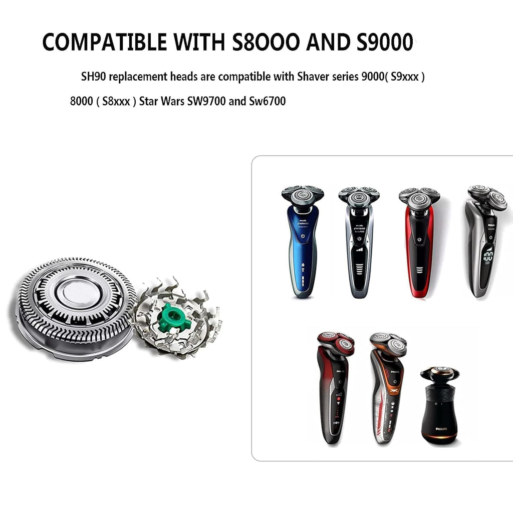 RQ12 Replacement Head SH90 Replacement Head Compatible Shaver Blade for Philipss Norelcos Series 9000 Series 8000 Razor Shaving