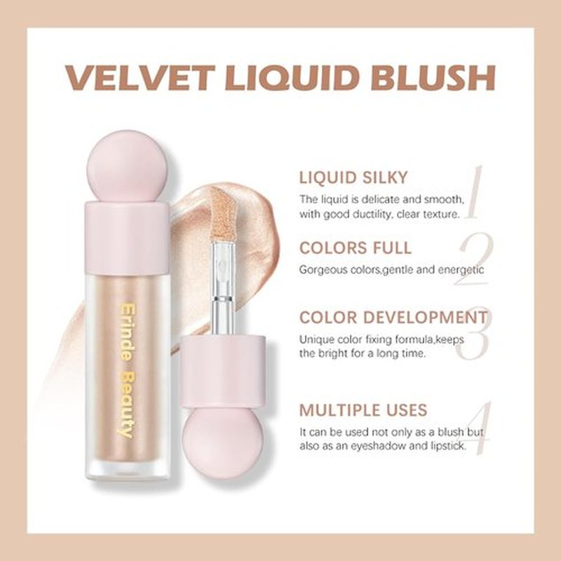 Erinde Liquid Highlighter - Lightweight Cream Illuminator for Natural Glossy Finish | 02# Starlight