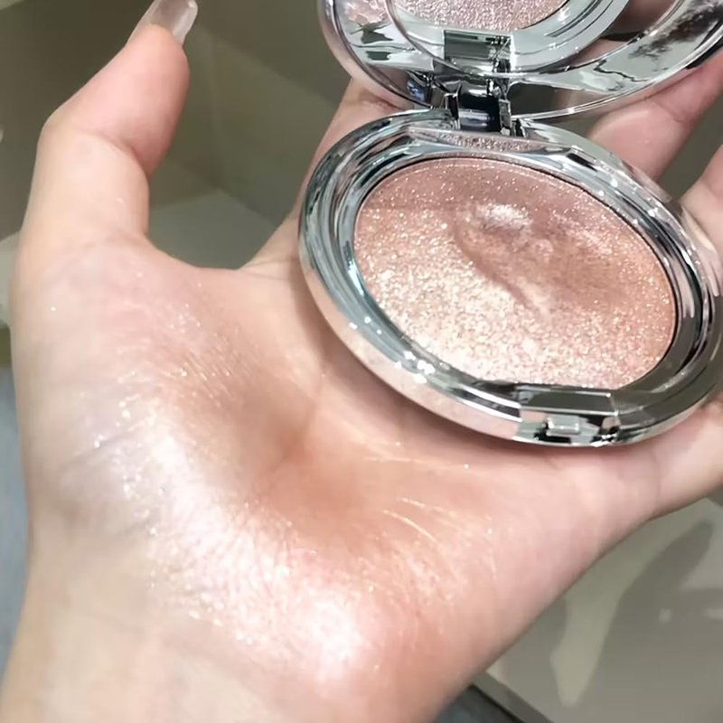 White Moonlight Highlighter - Waterproof Diamond Glow Shimmer for Face & Body | Icy Metallic Finish, Long-Lasting Radiance