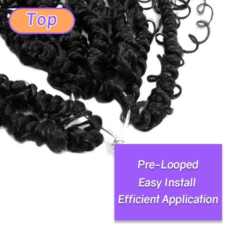 Boho Crochet Passion Twist Hair Pre looped, 12 Inch Goddess Passion Twist Crochet Hair with Curly Ends 8 Packs Natural Black Pre-twisted Bohemian Crochet Braids (8 PCS/88 STRANDS, 1B)