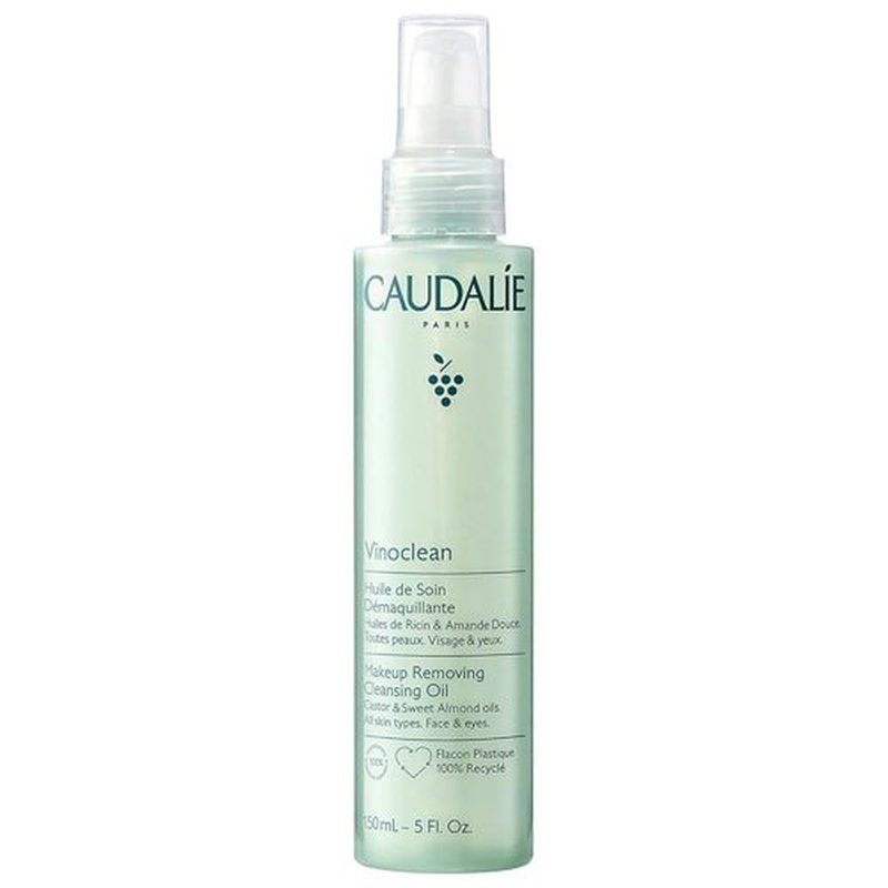 Caudalie Vinoclean Cleansing Oil - Gentle Waterproof Makeup Remover for All Skin Types