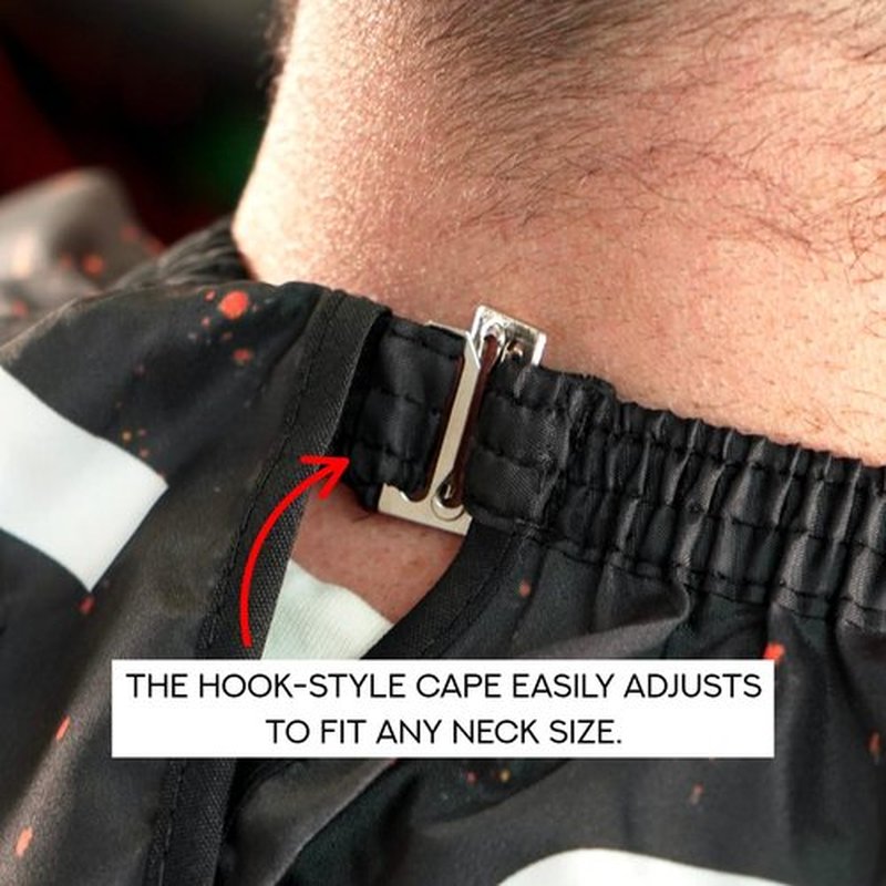 Supreme Trimmer Premium Barber Cape | Professional Hair Stylist Waterproof, Hook Closure Cape; Salon, Barber, or Home Use | Scarlet Ash