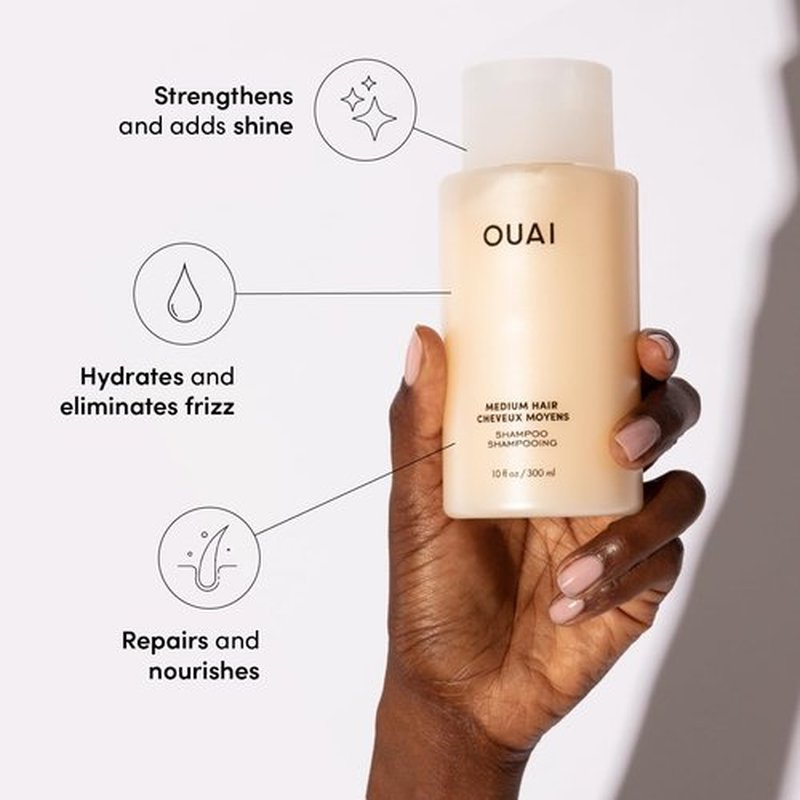 OUAI Medium Hair Shampoo & Conditioner Set - Sulfate-Free Formula with Keratin & Shea Butter - 10 Fl Oz
