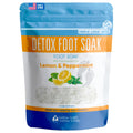 Detox Foot Soak Salts 32 Ounces with Lemon, Peppermint, Lavender Frankincense Essential Oils BPA Free Pouch with Easy Press-Lock Seal Soothe Athletes Foot, Soften Calluses, Relax Tired Feet