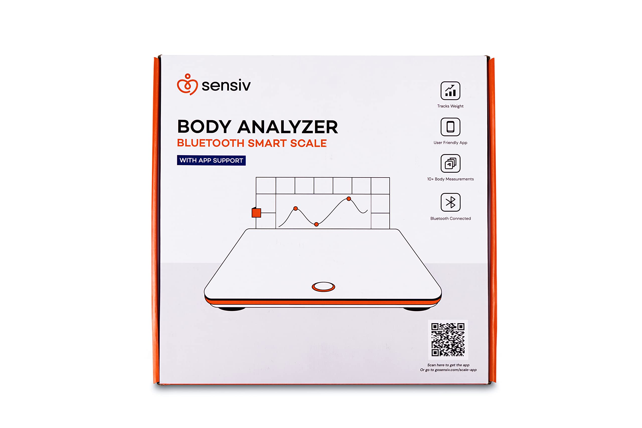 Sensiv Body Analyzer Bluetooth Smart Scale - Tracks and Records 10 Measurements - User-Friendly, app - Sleek, Stylish Design