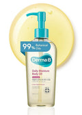 Derma B Daily Moisture Body Oil - 99% Natural Argan & Sweet Almond | Hydrating Shower Oil for Dry Skin | 6.78 fl oz (200ml)