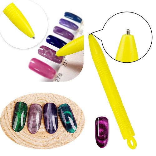 Ideal Swan Nail Decoration Kits - 8 Pieces Nail Magnet Tool Set, Double-head Flower Design Nail Magnet Pens Magnet Stick 3D Magnetic Cat Eye Gel Polish Nail Art, for DIY 3d Magnetic, Salon