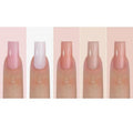 150Pcs Skin Tones Nude Press on Nails Long Square Fake Nails In15 Sizes 3 IN 1 Soft Gel Nail Tips Glossy Reusable Acrylic Nails No Need to File False Nails for Women Girls Manicure