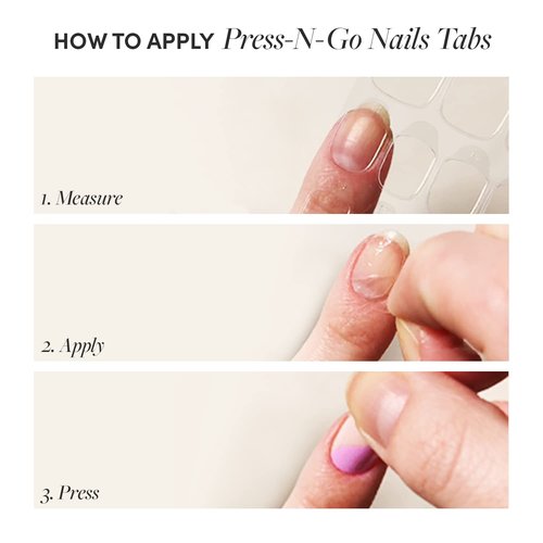 Glamnetic Press 'n Go Instant Nail Adhesive Tabs | Short Term Wear, Easily Removable & Less Damaging, Customized Fit | 90 Tabs